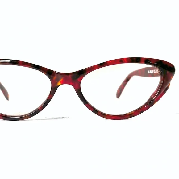 Anglo American Optical Vintage Cat Eye Eyewear Red End of Day Tortoise 'SALINAS' - Picture 1 of 16